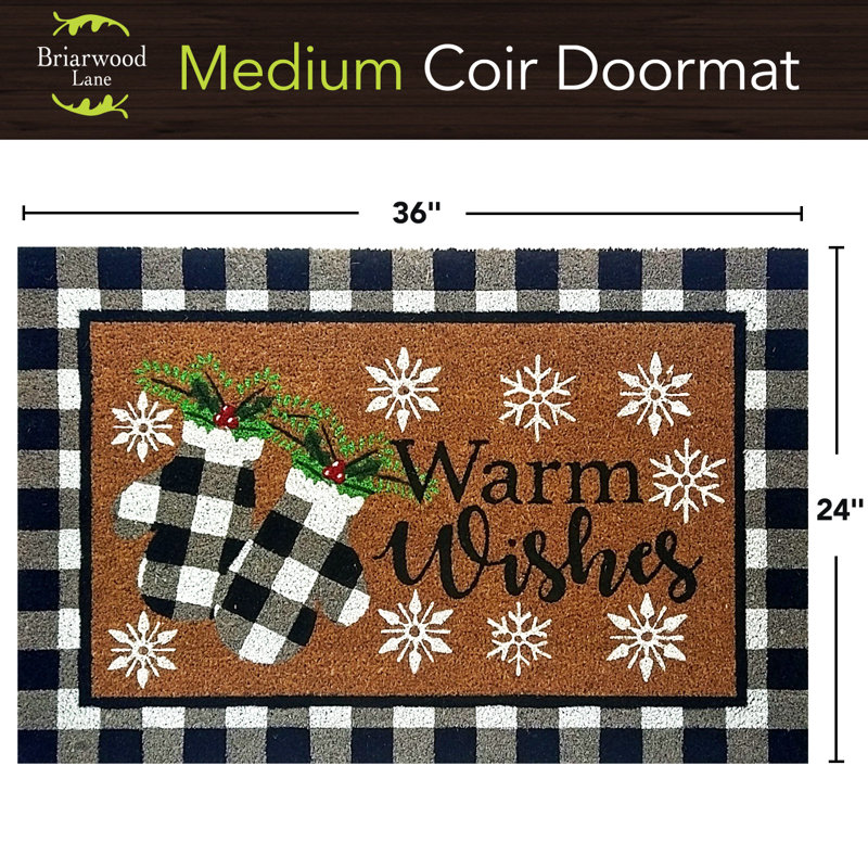 Checkered Mittens Medium Coir Doormat