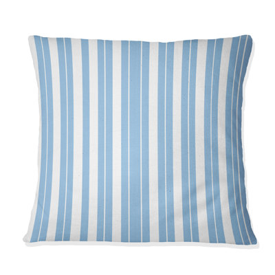 Baby Blue White Stripe II - Transitional Throw Pillow