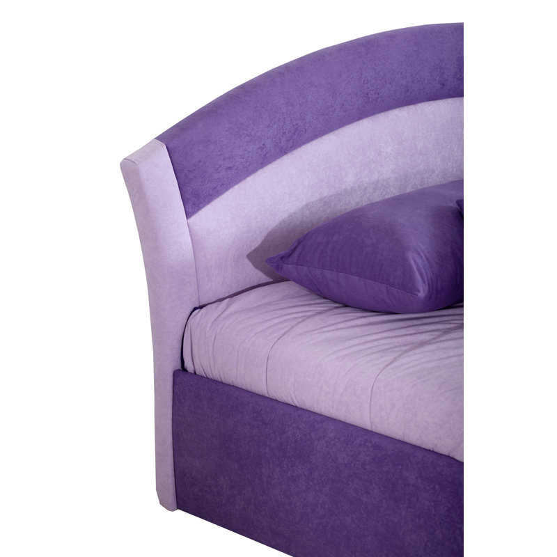 Zuniga Upholstered Storage Bed with Mattress, 5-zone pocket spring mattress, 140 x 200cm, Purple/Light purple