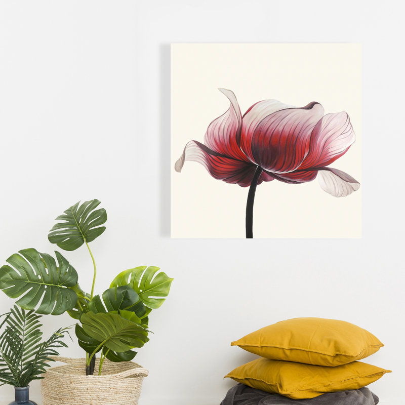 Toile exotique noire florale | Décoration anémone fleur
