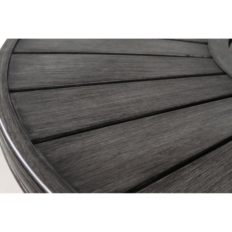 Foyer de table au propane 60000, aluminium, l 52 x H 25, rouille, gris mélangé, apparence extérieure faite à la main, chaleur et finition grise