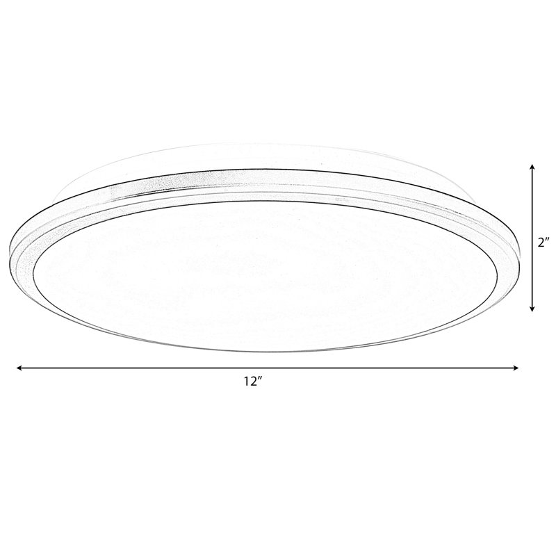 Witman Flush Mount, 2" H x 12" W x 12" D, Golden Pink