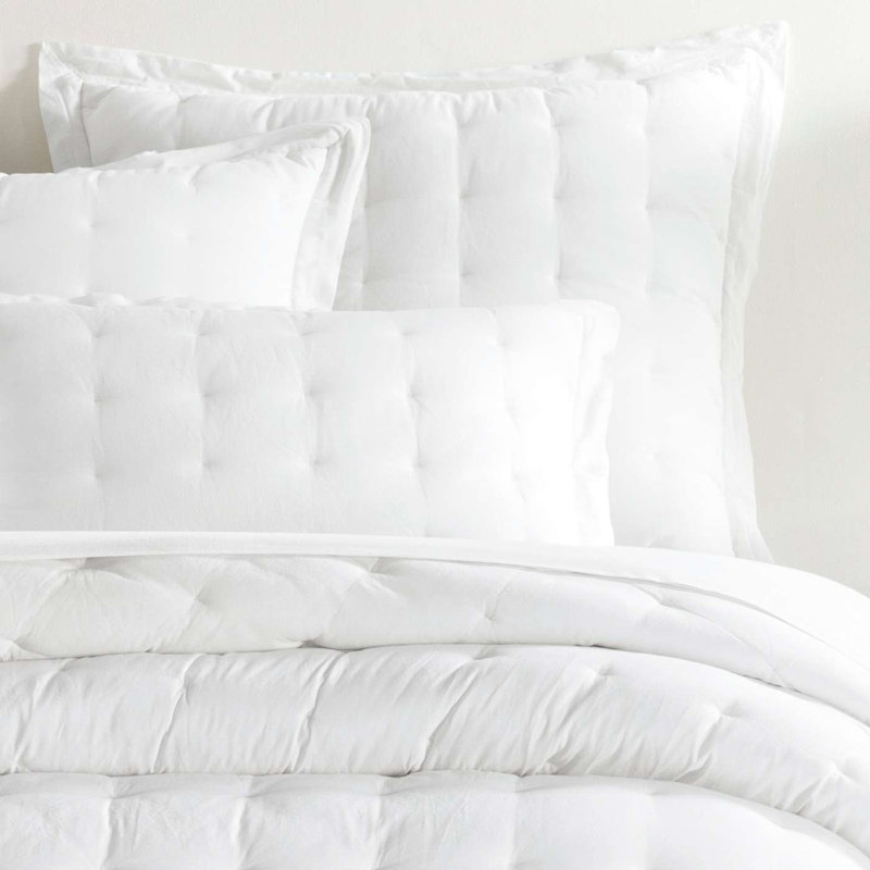 Cozy Cotton Puff Sham, King, White