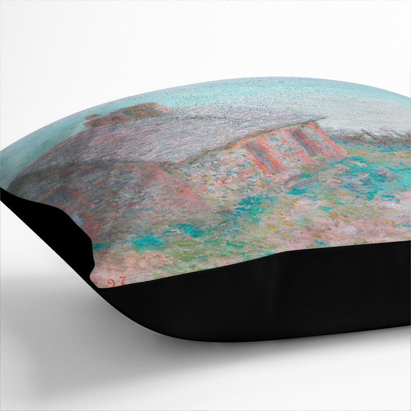 House At Varengeville Square Throw Cushion, Black, 55cm H x 55cm W x 20cm D