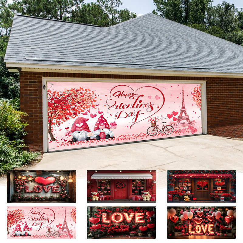 Porte de garage pour la Saint-Valentin, A,B,C,D,E,F