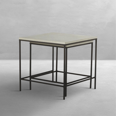 Abby Nesting Tables - Charcoal/TravertIne