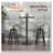 42" H Bar Height Round Bar Table with Rustic Industrial Style, Elm Wood Top and Metal Base