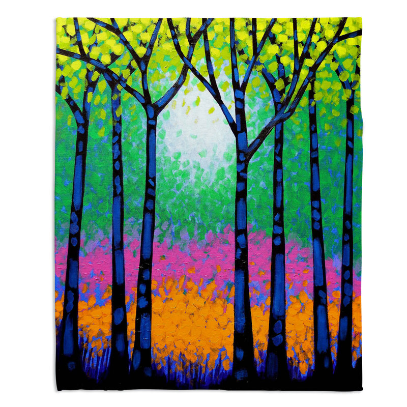 Couverture à sherpa 7 arbres doux, l 51 po x L 60 po