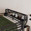Lit mezzanine double avec bureau pliable et station de charge intégrée