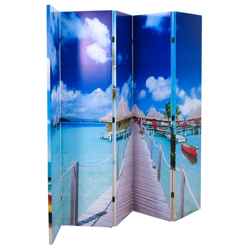 Blumen Room Divider, 5, Blue