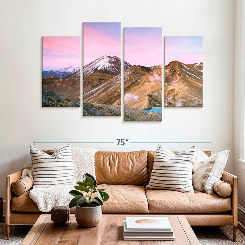 Paysage de montagne Harpa Tongariro, H 42 po x l 68 po