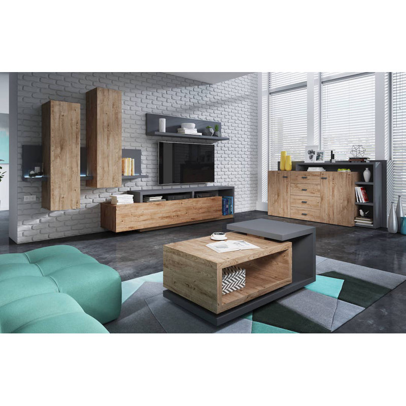 Dashawnna 4 Piece Floating Shelf, Oak