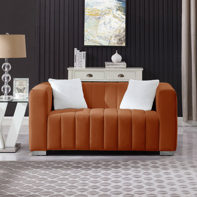 Clifford 62.6" Velvet Square Arm Loveseat