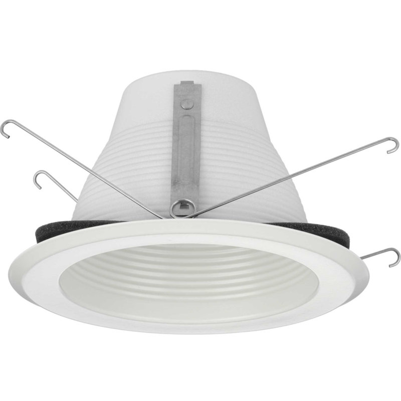 White Aluminum 5" Shallow Baffle Recessed Trim