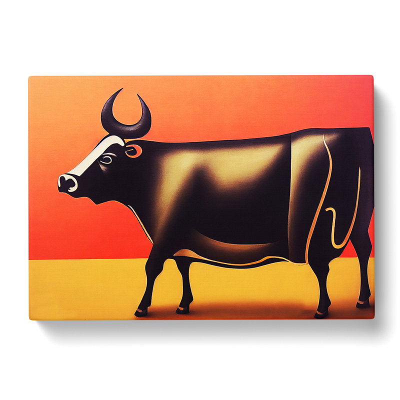 Dashing Cow - Wrapped Canvas, 35cm H x 50cm W x 3cm D