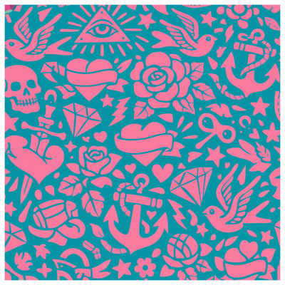 Pink Nautical Tattoos Double Sided Throw Pillows