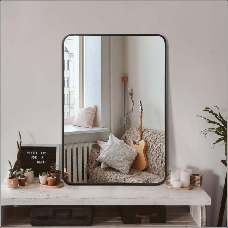 Miroir de salle de bain, Noir, 32 po x 24 po