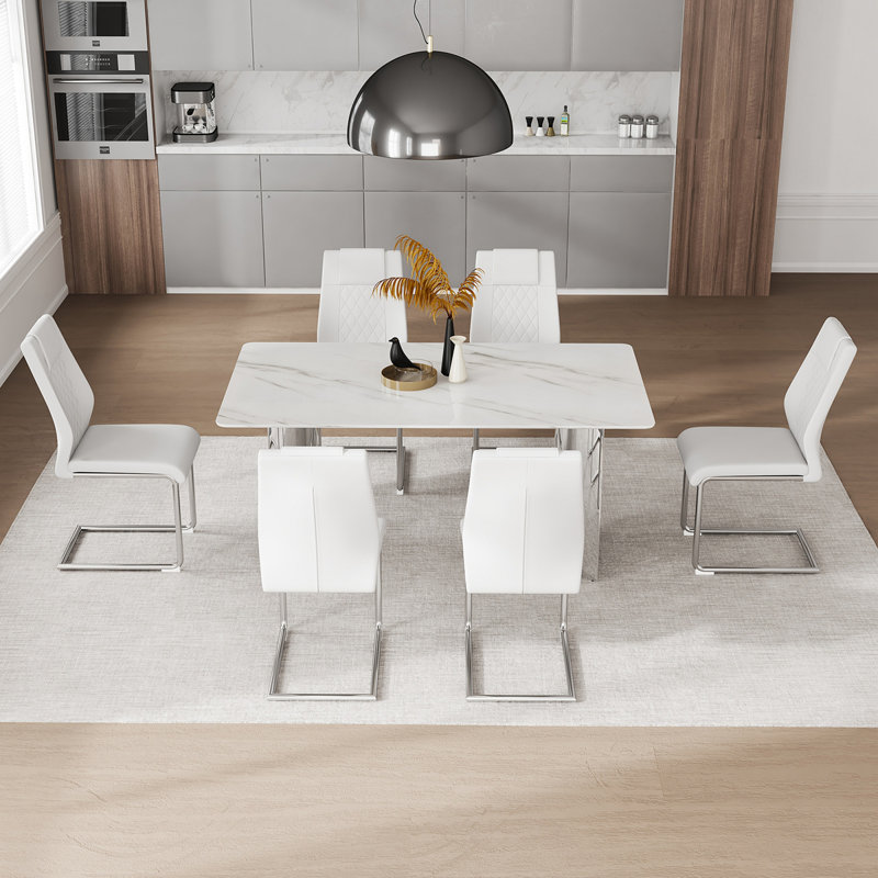 Table de salle à manger rectangulaire 63,09 po x l 35,49 po Gerilyn