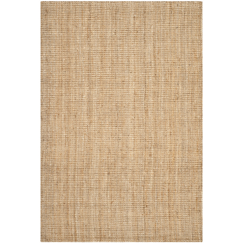 Tapis en jute tissé à la main Estrin, Rectangulaire 3 pi x 5 pi, Natural