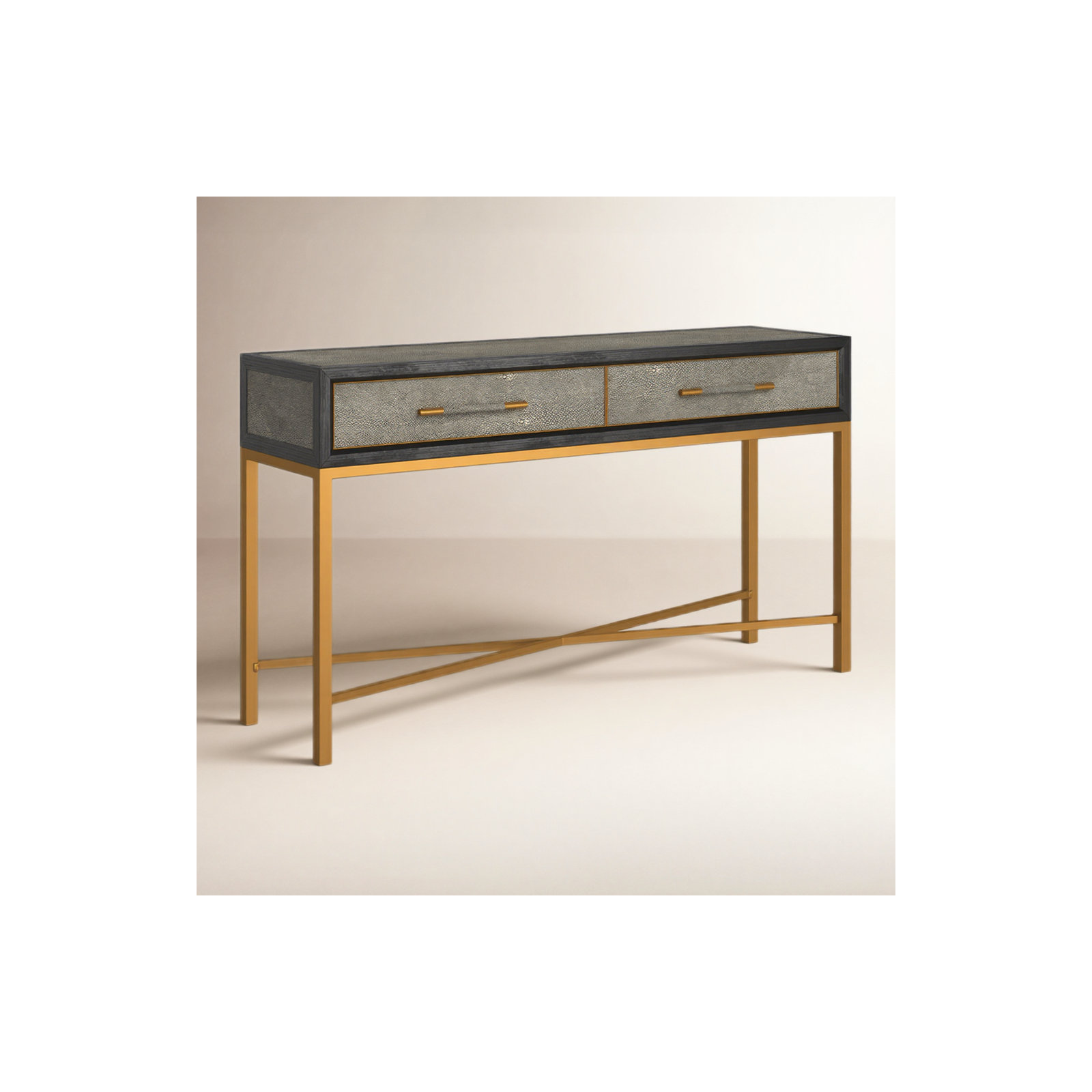 Meera 59" Console Table, Gray, Gold