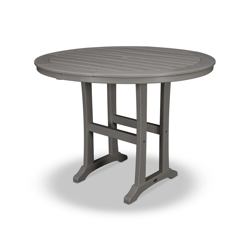 Nautical Trestle  Round Bar Table, 48" W x 48" L x 37" H, TBR Blue
