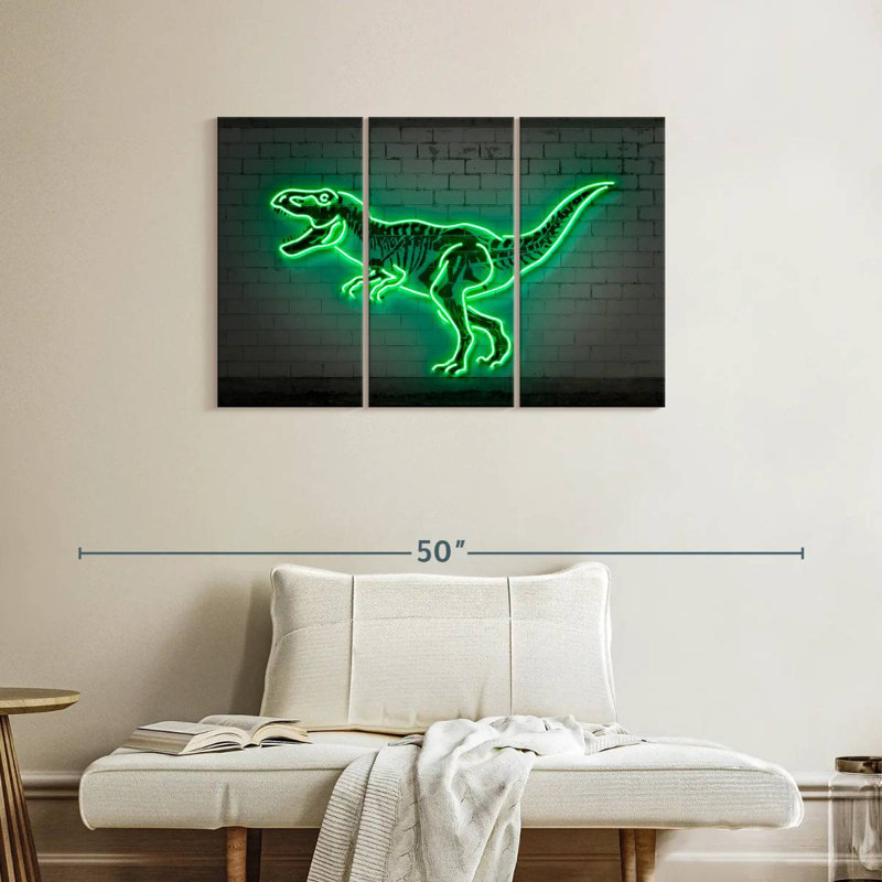 Brampt Neon T Rex, 24" H x 38" W
