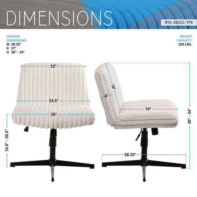 Chaise Criss Cross - Chaise très large pour la maison ou le bureau