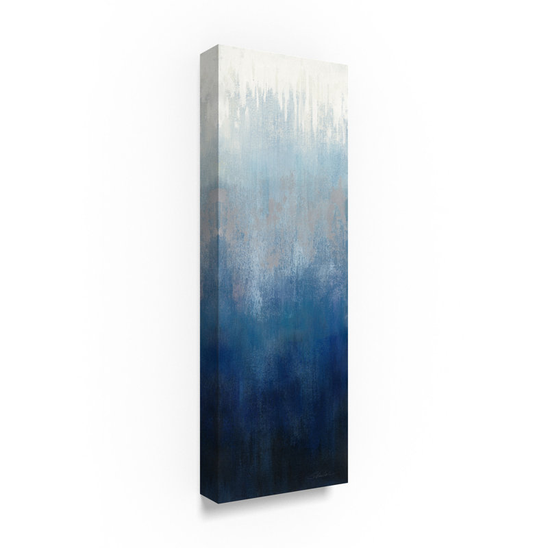 Art mural sur toile tendue - "Silver Wave I" Silvia Vassileva pour décoration de salon, de chambre à coucher ou de bureau - 8 x 24