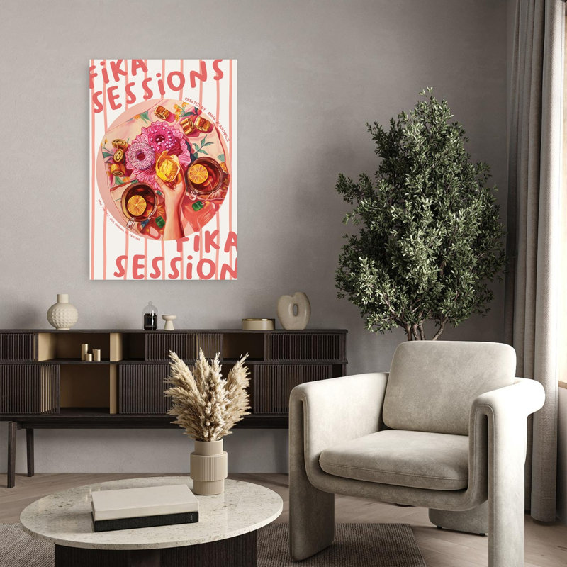 Art mural Cozy Fika Tea Time, H 36 po x l 24 po