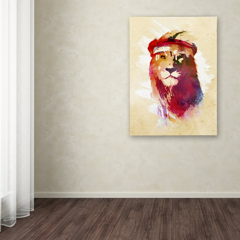 « gym lion » par robert farkas, impression sur toile tendue, H 32 po x l 24 po x P 2 po