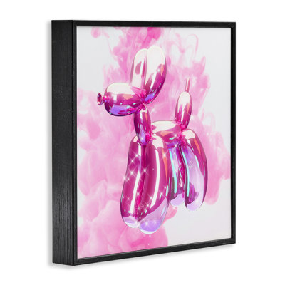 Pink Glam Balloon Dog Framed Giclee Art by Ziwei Li