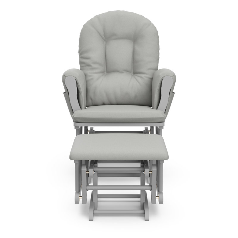 Hoop Glider with Ottoman, Light Gray, Pebble Gray