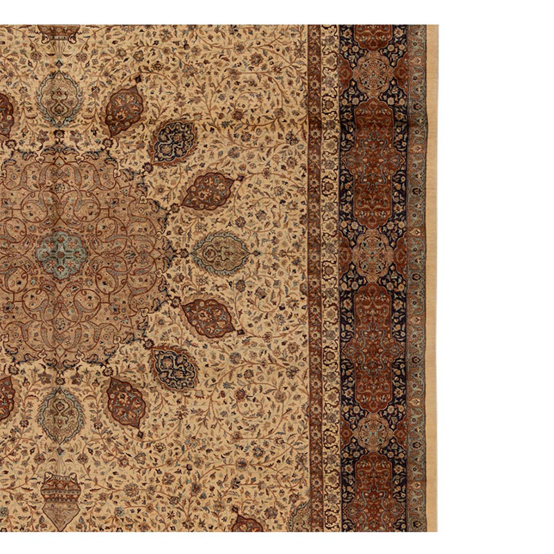 Wool Oriental Area Rug in Sienna/Wheat