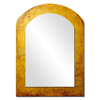 Ancient Opulence Retro Gold Abstract - Abstract Painting Asymmetrical Mirror, Gold Freeform Decorative Wall Mirror, Printed Metal Art