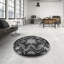 Laine tissée à la machine de style oriental et polyester noir/gris Tapis décoratif-985143704