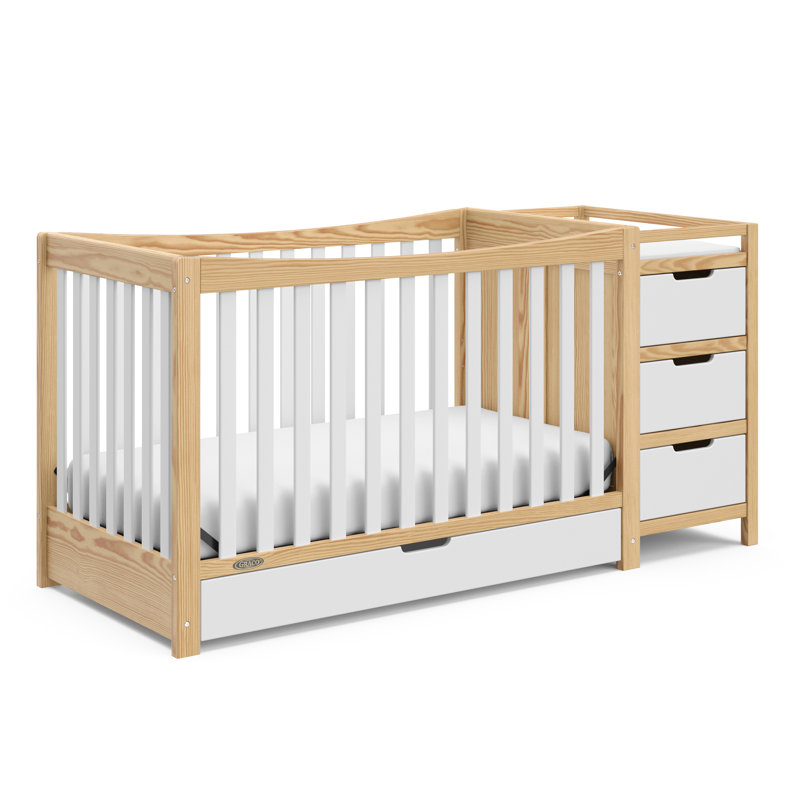 Lit de bébé convertible et table à langer 4-en-1 Remi de Graco, Gris, Lit à barreaux