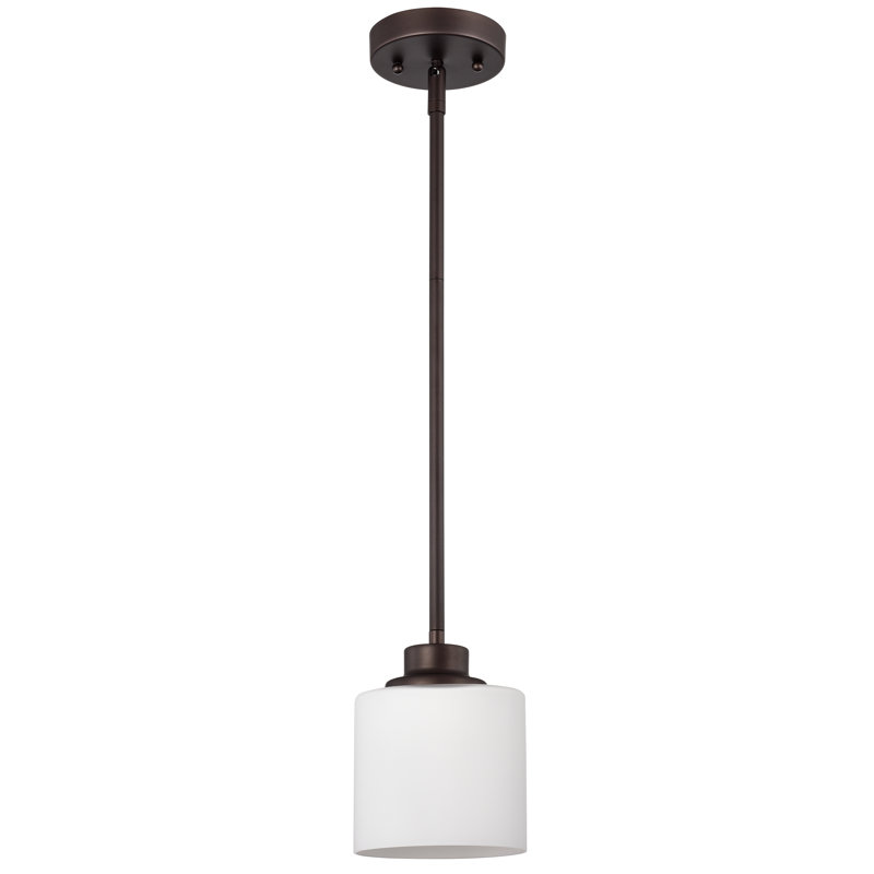 Luminaire suspendu cylindrique simple 1 lumière hellertown, Bronze huilé