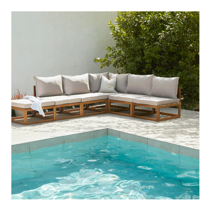 Rimasha Garden Lounge Set with Cushions, Beige