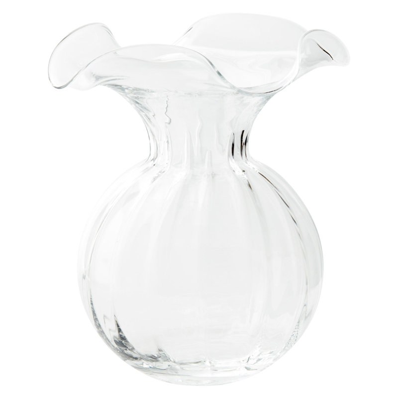 Hibiscus Glass Vase, Clear, Overall height- 12''