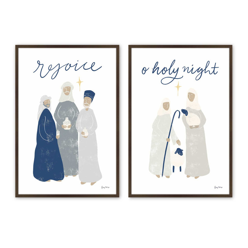 Bethlehem's Glow II, ensemble de 2 reproductions d'art, 14 po x 11 po, Brun Belvinder