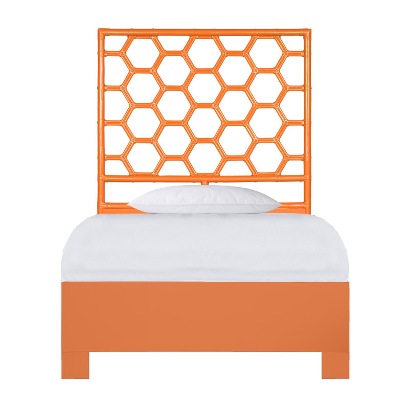 Honeycomb Bed, Citrus Orange, Extra-long Twin