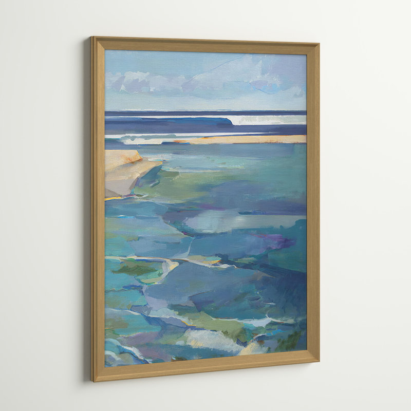Breakwater - Reproduction de photo sur toile, H 30,5 po x l 42,5 po, Doré