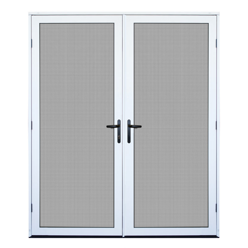 Meshtec 81.6'' Aluminum Screen Doors, 80" H x 64" W x 1.7" D, White