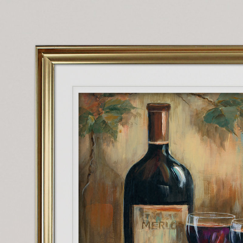 Les Vins - reproduction de cadre photo, Or, H 20 po x l 24 po x P 1,5 po