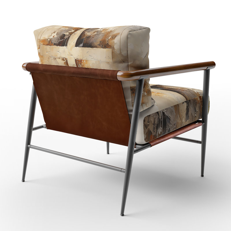 Chaise avec accoudoirs rembourrée Minimalisme, Noir