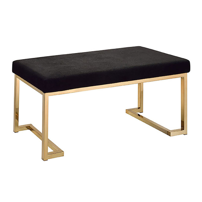 Banc noir et champagne avec base en C en métal