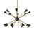 Industrial 16 Light Black Iron Sputnik Chandelier