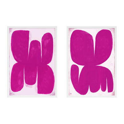 Magenta Butterfly. Set Of 2 Print by StudioM