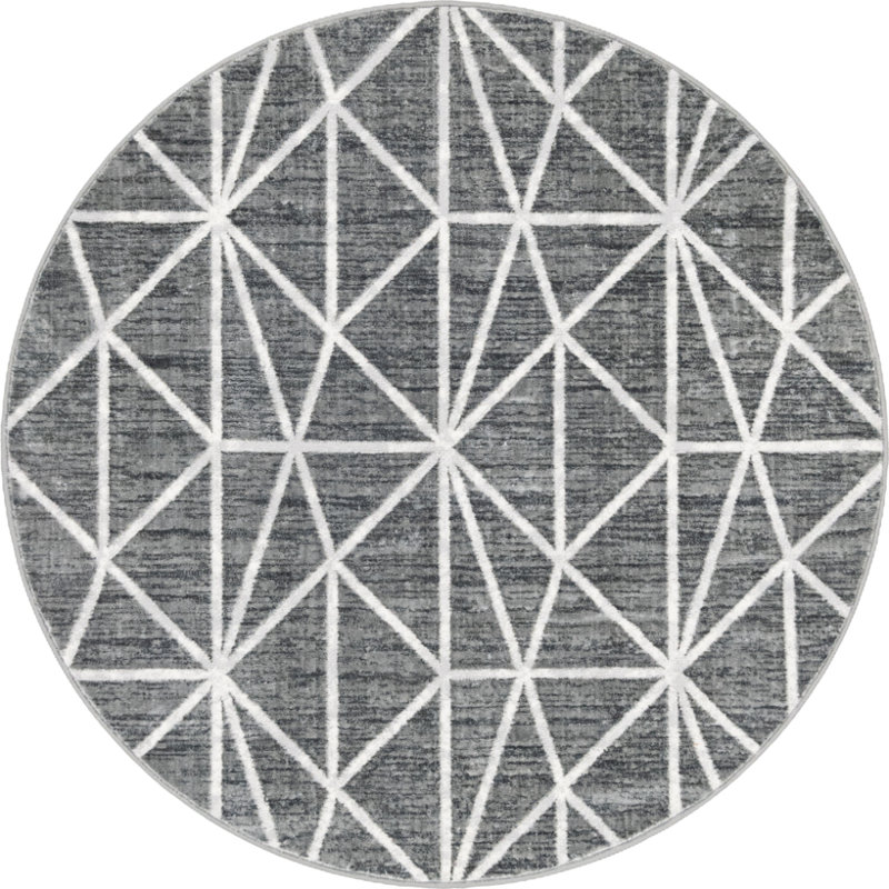 Oceola Geometric Indoor Rug, Round 5'1"