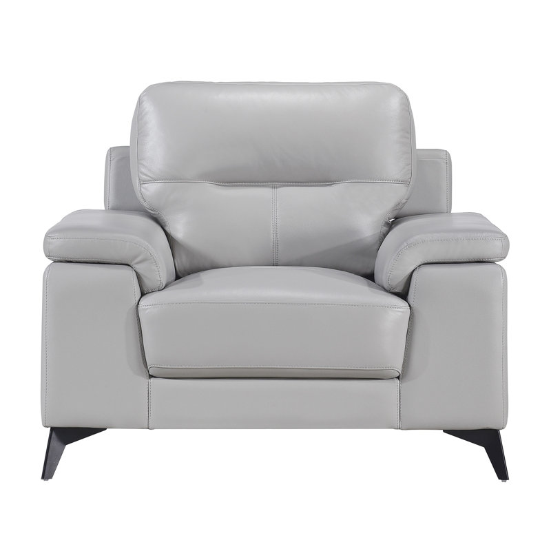 Faux Leather Club Chair, Silver Gray Faux Leather